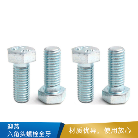 迎燕 六角头螺栓全牙  GB/T5783-2000   碳钢   8.8级   蓝白