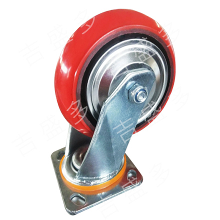 洪豪 6mm厚韩式铁芯聚氨酯4寸脚轮  100*46mm